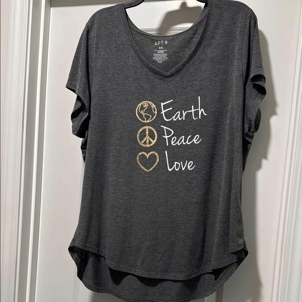 Apt. 9 Gray Relaxed Fit Asymmetrical Tee
